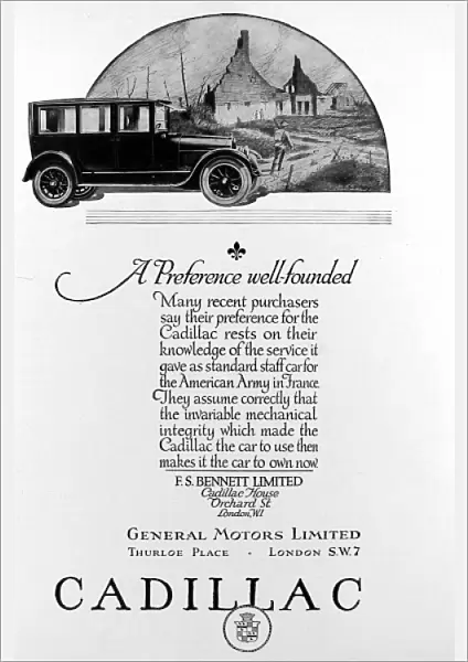 Advertisement for Cadillac cars