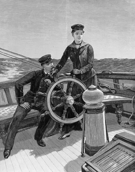 At the Wheel of a Yacht, 1890