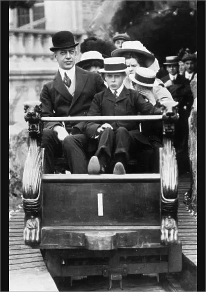 Princes Edward and Albert of Wales on a scenic railway