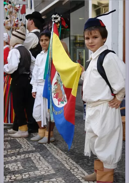 Gaula boys with flag, Funchal, Madeira
