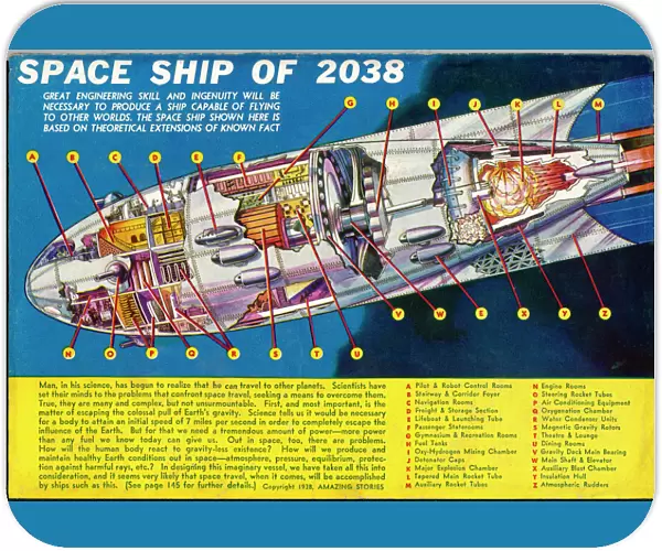 Futuristic space ship of the year 2038
