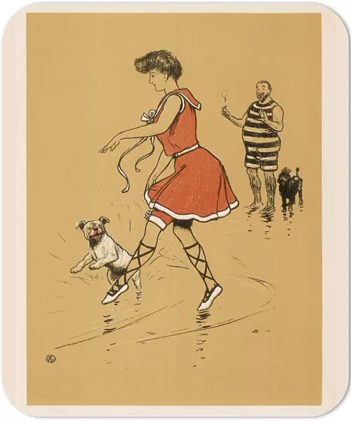 Woman & Dog on Beach