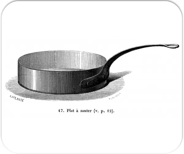 SAUTE PAN. A high-sided frying pan made for sauteing potatoes or anything