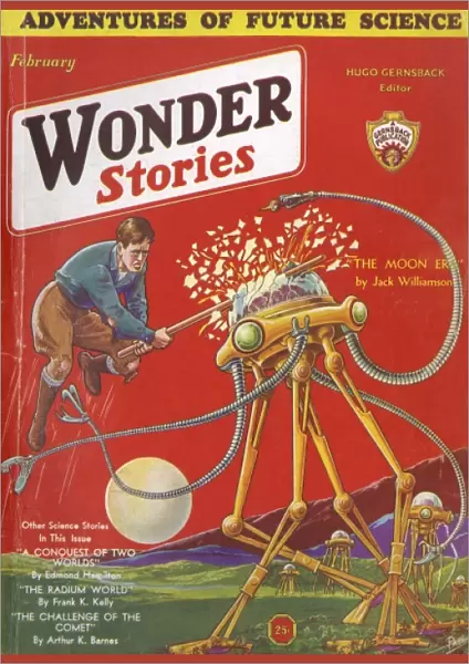 The Moon Era, Wonder Stories Scifi Magazine Cover