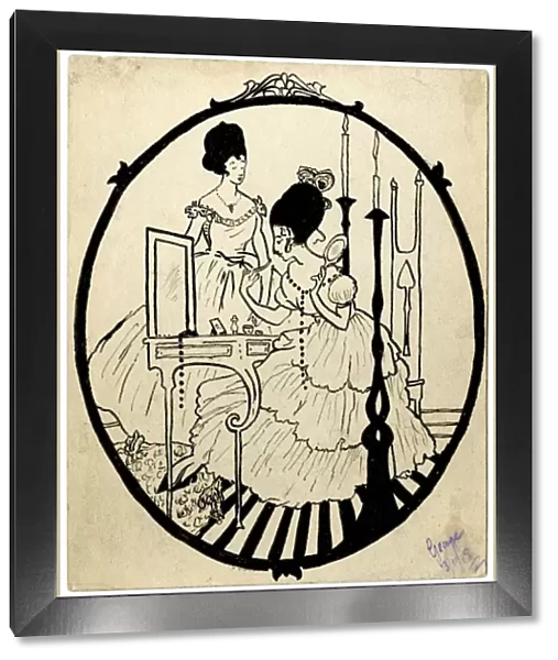 Postcard by George Ranstead - ladies in their boudoir