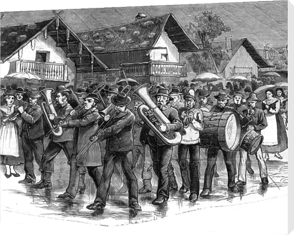 Street Music: German band at Oberammergau, 1880