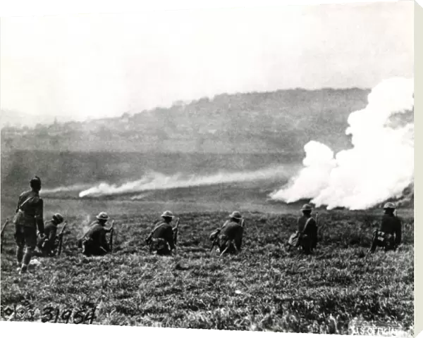 American troops in action near Le Nefour, France, WW1