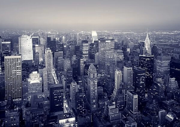 new york city skyline at night. new york city skyline at night
