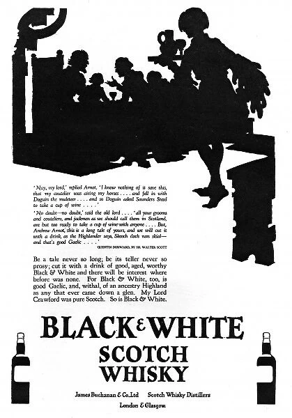 Advertisement for Black & White Whisky