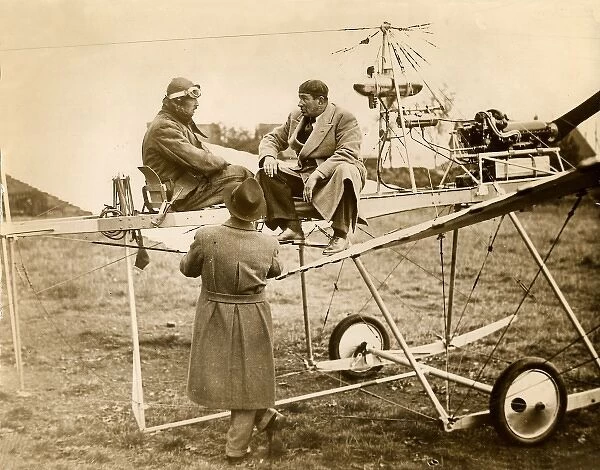 Anthony Fokker astride an early aircraft type, 1930s