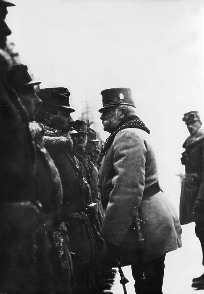Archduke Friedrich of Austria inspecting troops, Predazzo