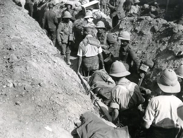 Busy communication trench, Mesopotamia, WW1