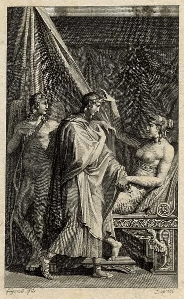 Classical scene with Hera and Eros