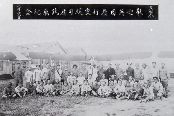 Eastern aviators in the Far East, with aeroplane