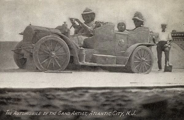Elaborate Automobile sandcastle - Atlantic City, NJ