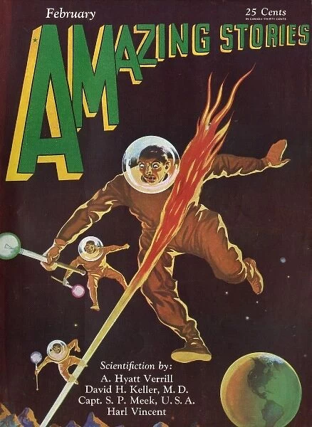 Explorers of Calisto, Amazing Stories Scifi Magazine Cover