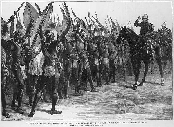 General Lord Chelmsford reviewing Zulu Troops, 1879