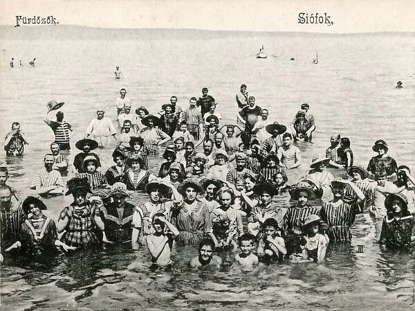 Siofok, Hungary - Bathers in Lake Balaton