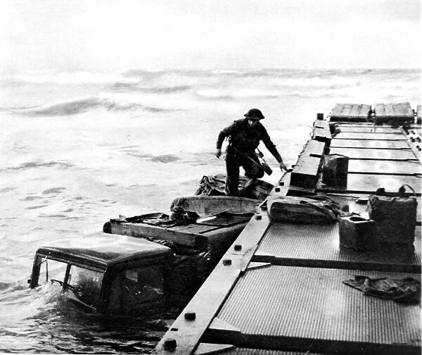 Truck sunk during the Anzio landings; Second World War, 1944