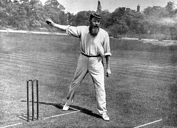 W. G. Grace Bowling at the Crystal Palace cricket ground, 190