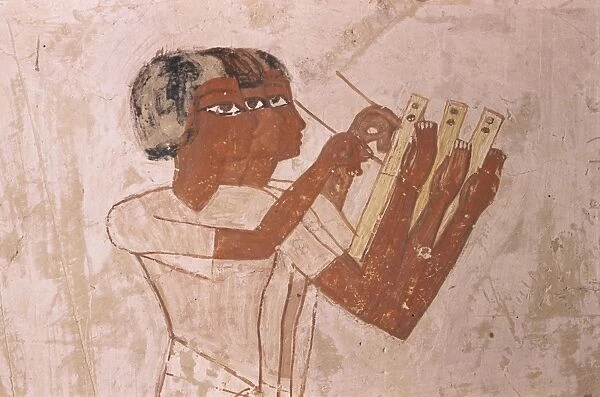 Scribes record crop in harvest scene, Tomb of Menna, 18th dynasty, Sheikh Abd el-Kurna