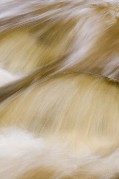 Mountain brook Kleine Ohe, abstract view of flowing water, blurred movement, Bayerischer Wald N. P. Bavaria, Germany