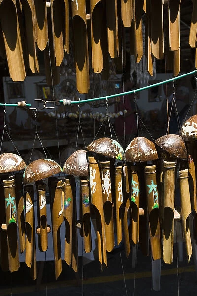 France, Reunion Island, St-Pierre, Covered Market, Reunion-made musical instruments
