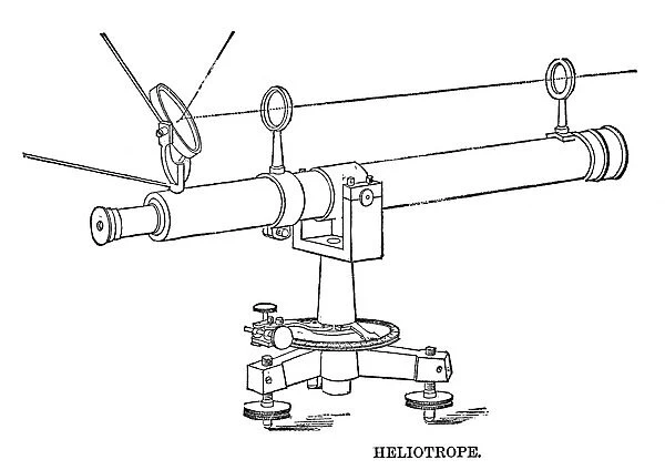 HELIOTROPE, 1888. Surveying tool using a mirror to reflect sunlight over a distance