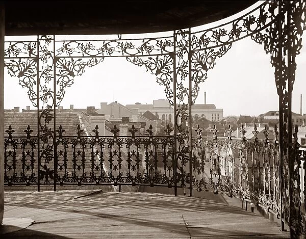 NEW ORLEANS, 1936. A view from Le Pretre mansion on Dauphine Street in New Orleans, Louisiana