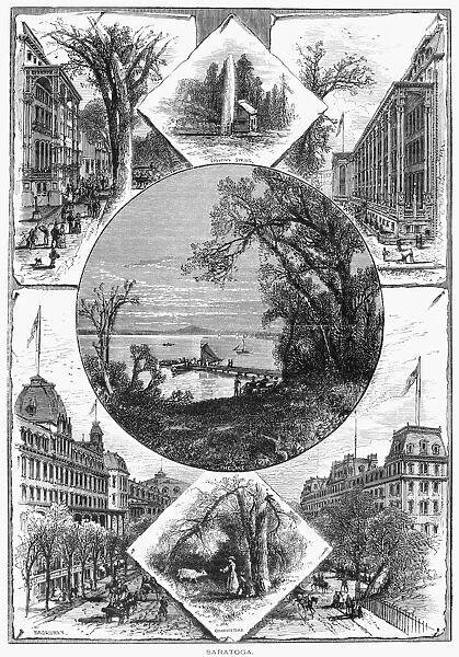 NEW YORK: SARATOGA, 1874. Views of Saratoga, New York. Engraving, 1874