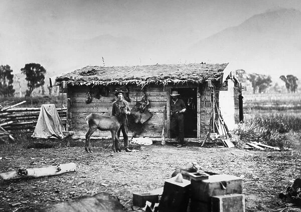 YELLOWSTONE: RANCH, 1872. Major Peases ranch on the Yellowstone River in Montana