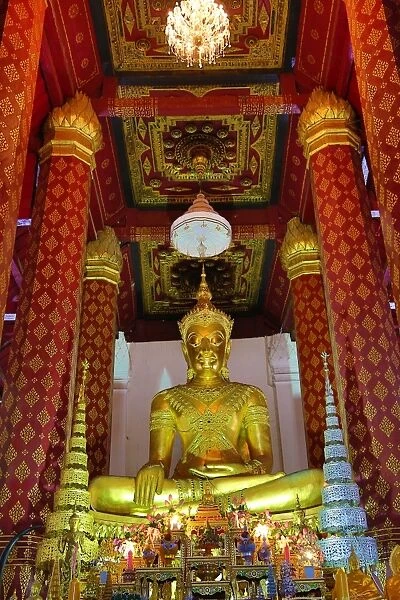 Golden crowned Buddha Statue, Wat Na Phra Mane, Ayutthaya, Thailand