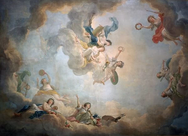 Ceiling of Marie Antoinettes Salon, Palace of Fontainbleau. Jedan-Simon Berthelemy