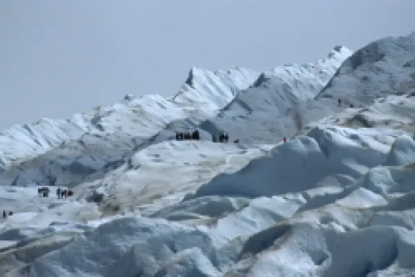 Buy Tourists trekking on Moreno Glacier