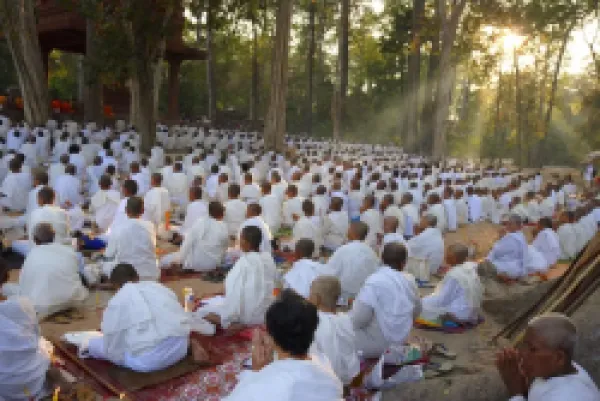 Buy Buddhist monks and nuns gather for a ceremony for peace