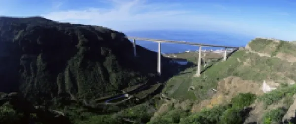 Buy Bridge for GC2 above San Felipe, north coast, Gran Canaria, Canary Islands, Spain, Atlantic Ocean, Europe