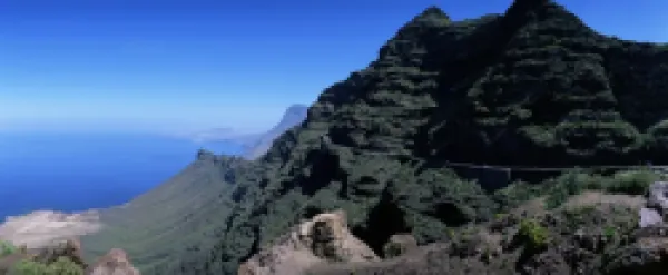 Buy View from Route GC200 on west coast, with Puerto de las Nieves in the distance, Gran Canaria, Canary Islands, Spain, Atlantic Ocean,