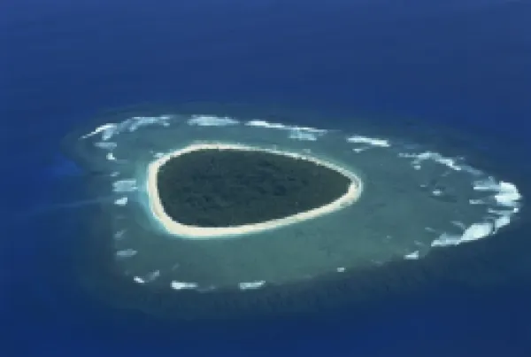 Buy Aerial of reef formation and island