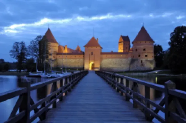 Buy Trakai Castle illuminated at night