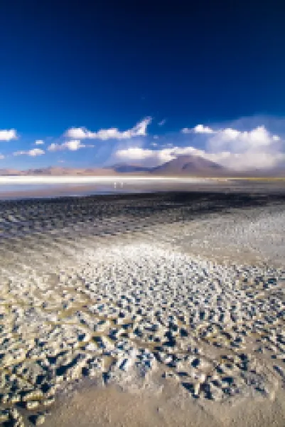 Buy Bolivia, Southern Altiplano, Laguna Colorada. The dramatic other world landscape of the Laguna Coloroda otherwise know as the coloured lake.