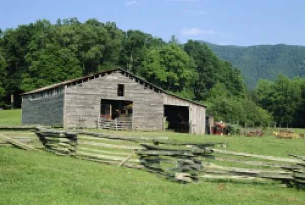 Buy Old wooden barn on farmstead in the old pioneer community