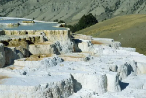 Buy Limestone terraces formed by volcanic water depositing