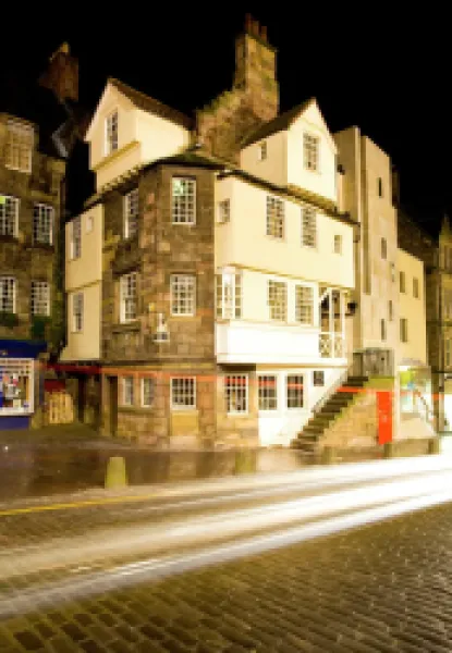Buy Scotland, Edinburgh, The Royal Mile. John Knox House on the Royal Mile. John Knox, whom Mary Queens of Scots believed to be the most dangerous man in her Kingdom, was believed to live in this house in Netherbow for the last few months of his life.