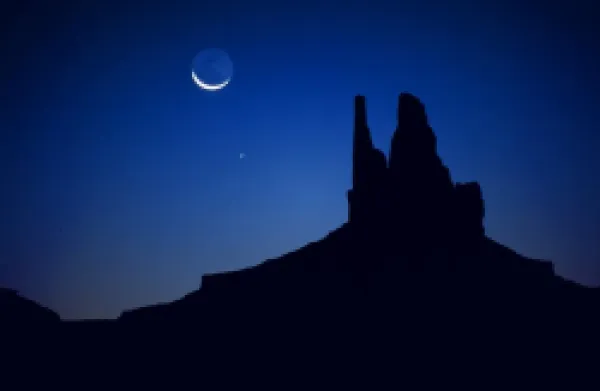Buy The Moon and Venus rise over the Mittens