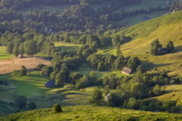 Buy Valley Floor at Dawn, Grange sous la neige, Midi-Pyrenees, France