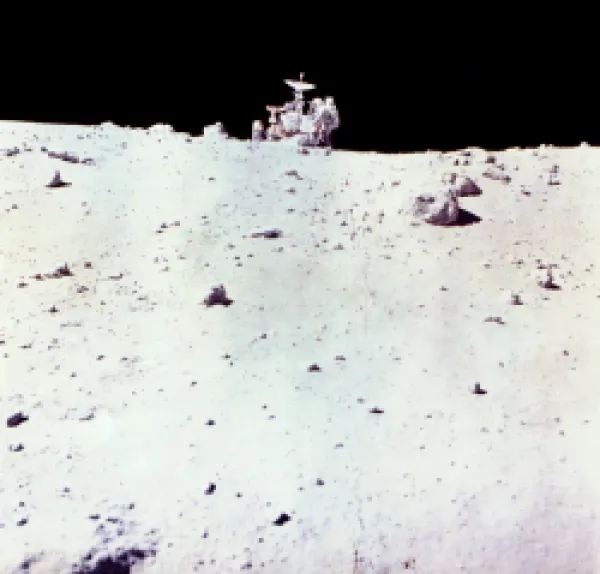 Buy Astronaut Charles Duke with Lunar Rover on Moon