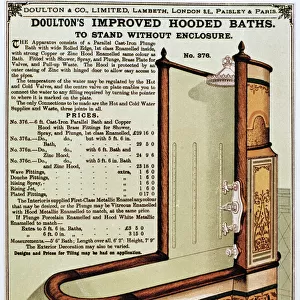 Advert, Doultons improved hooded baths