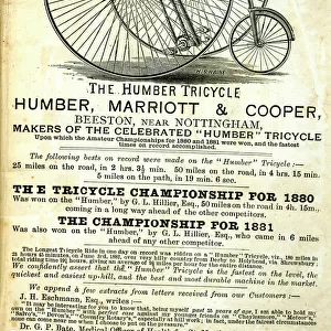 Advertisement, The Humber Tricycle