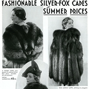 Advert for International Fur Store silver-fox capes 1937