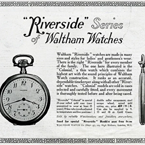 Advertisement for Waltham pocket watches